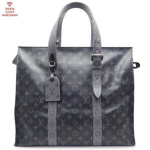 Louis Vuitton Eclipse Black Reverse Cabas Zip Leather Gunmetal
